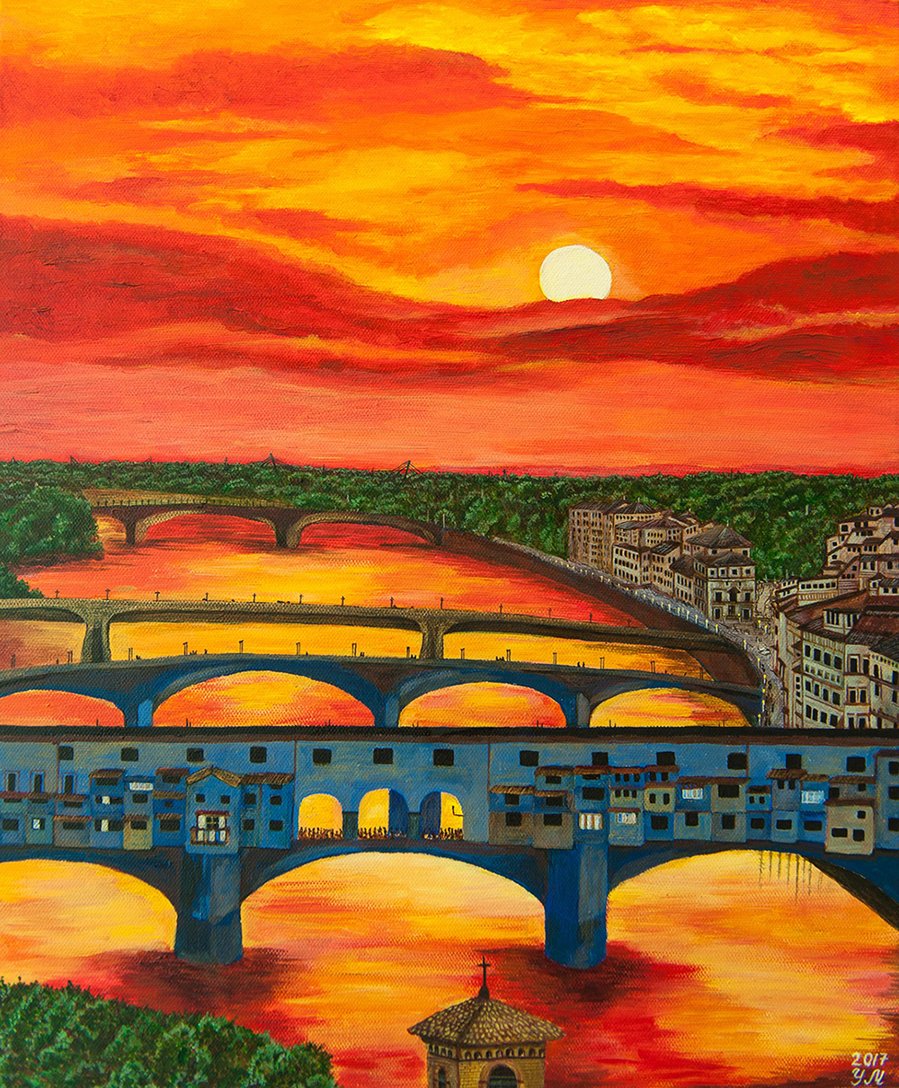 Buy painting online Singapore Exquisite Art Yulia McGrath Sunset in Florence