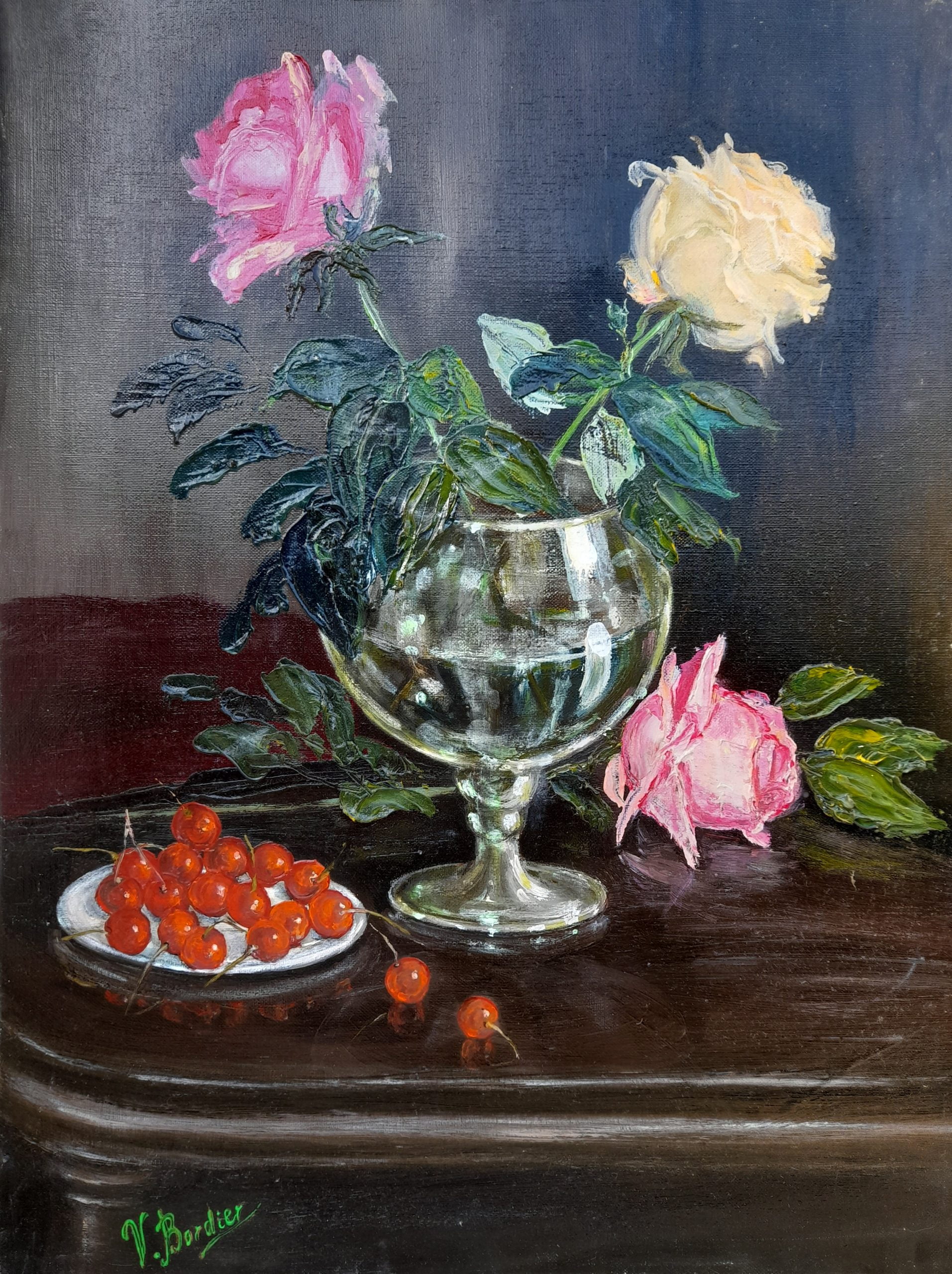 Roses and Cherries, Victoria Bordier - Exquisite Art