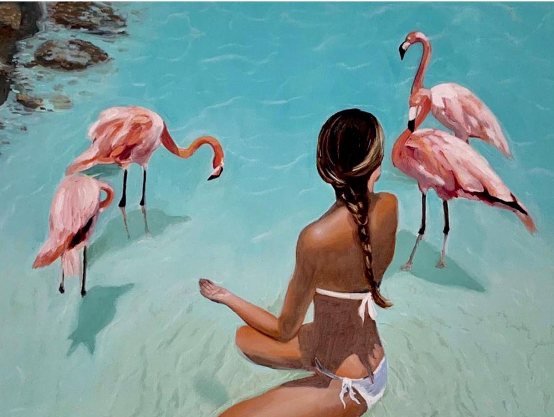 Buy painting online Singapore Exquisite Art Olga Mortensen Flamingo