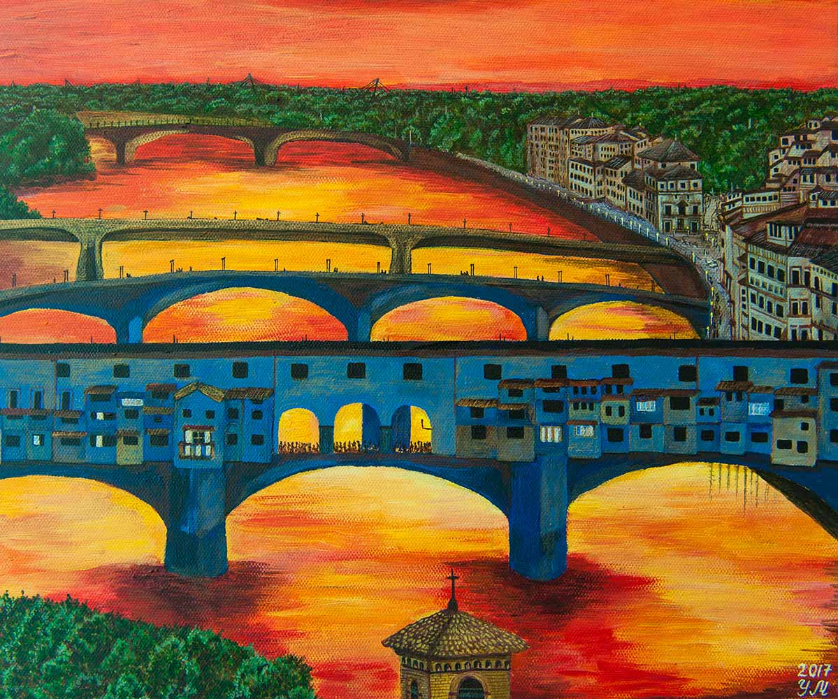 Buy painting online Singapore Exquisite Art Yulia McGrath Sunset in Florence