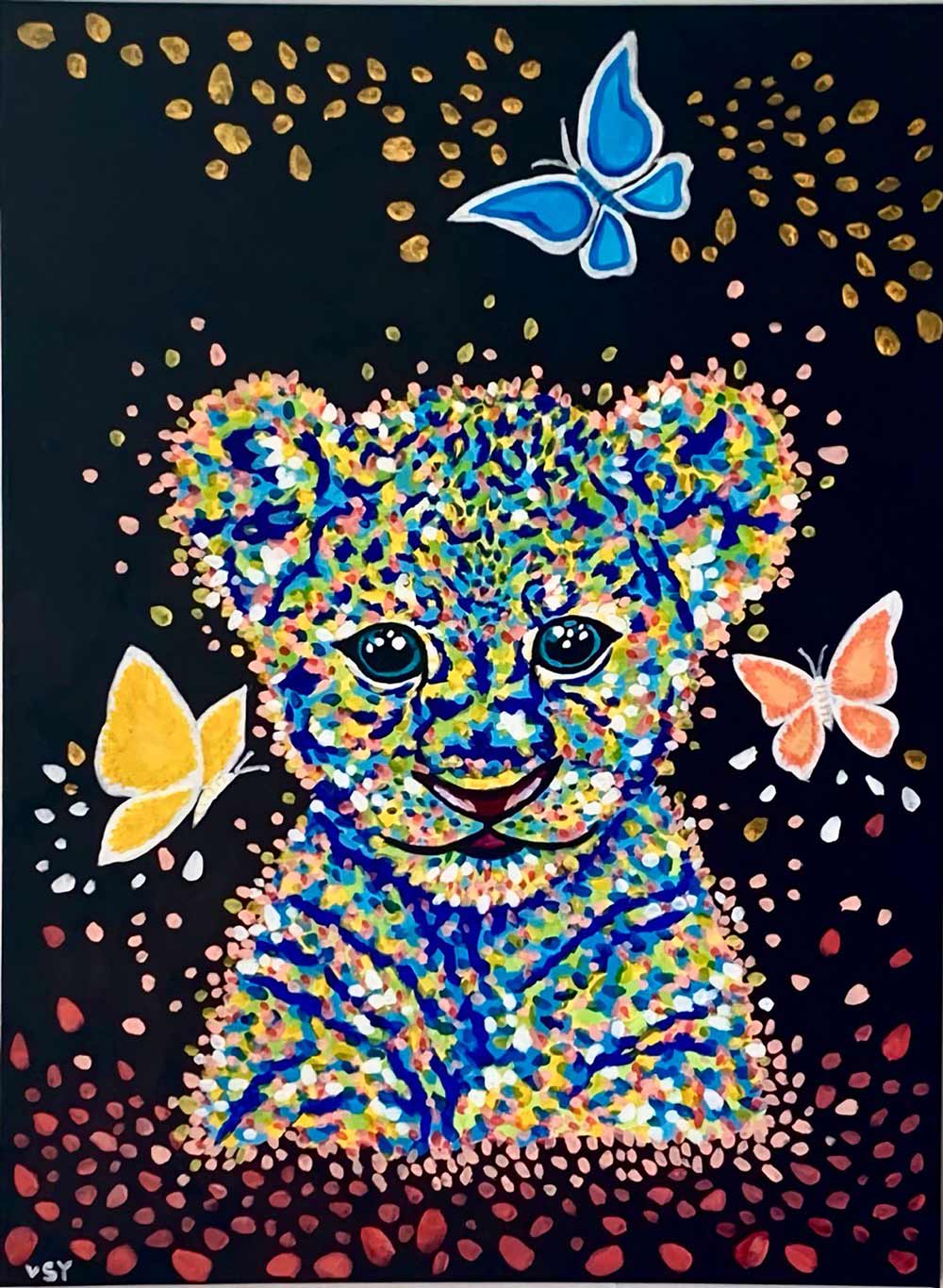 Buy painting online Singapore Exquisite Art Veronica S Yun Blooming Baby Leopard