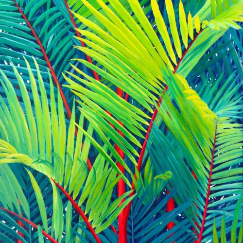 Buy painting online Singapore Exquisite Art Margarita Buttenmueller Tree Series Red Palm Forest 2